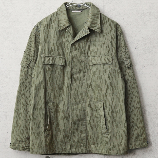 実物 USED 東ドイツ軍 レインドロップカモ フィールドジャケット サイドポケット付き