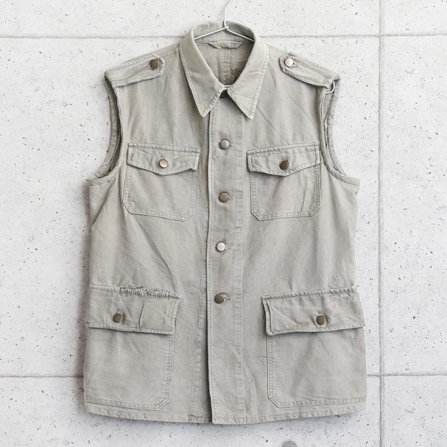 実物 USED スウェーデン軍 コットン 4ポケット ベスト