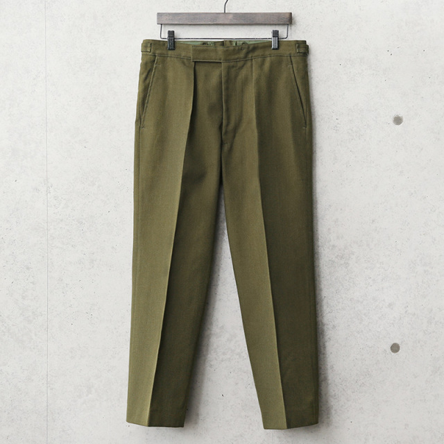 実物 新品 デッドストック イギリス陸軍 FAD No.2 DRESS ウール トラウザーズ オリーブブラウン サイドアジャスター