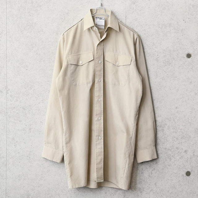 実物 USED イギリス軍 ロングスリーブ カーキシャツ