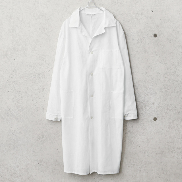 実物 新品 デッドストック ロシア軍 コットンリネンコート ホワイト