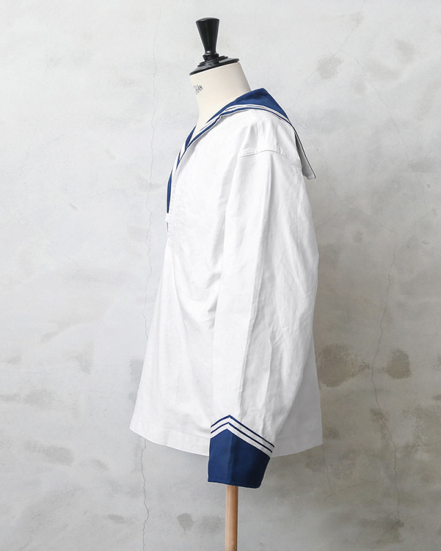 実物 USED イタリア海軍 NAVY ホワイト セーラーシャツ