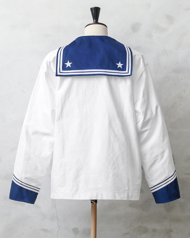 実物 USED イタリア海軍 NAVY ホワイト セーラーシャツ