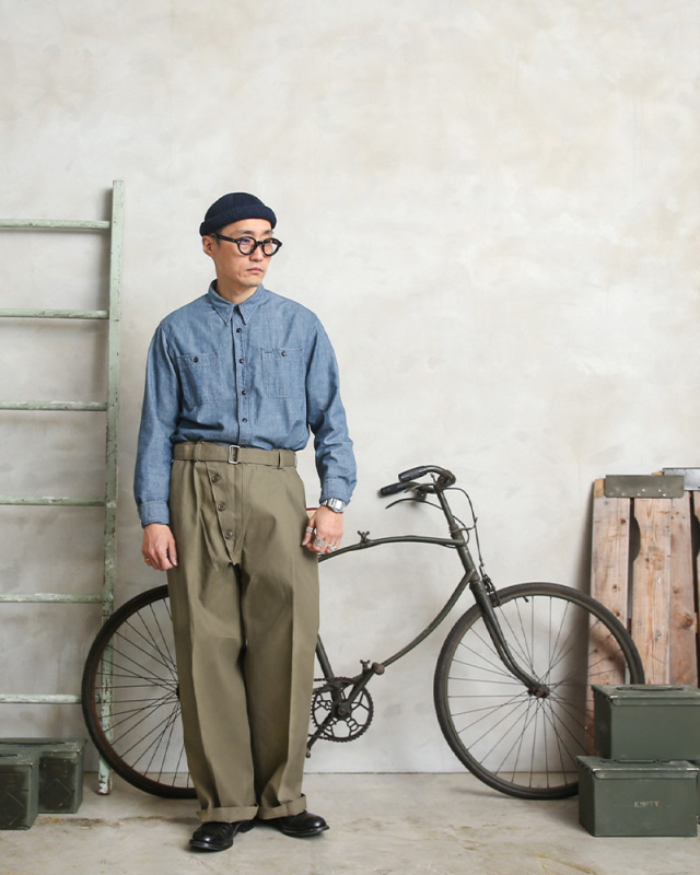 【美品】 Ets.Materiaux/マテリオ モーターサイクルパンツ　S ets materiaux マテリオ リネンモーターサイクルパンツ