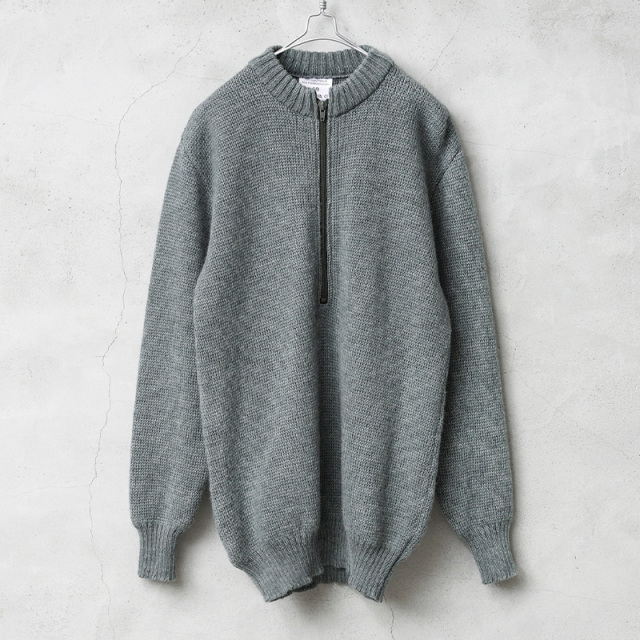 未使用品☆カシミヤ100%☆ゾーイ☆ハーフジップセーター☆グレーブラック ミリタリー,卸売,仕入れ,問屋,実物,新品,デッドストック,スイス軍,M-74