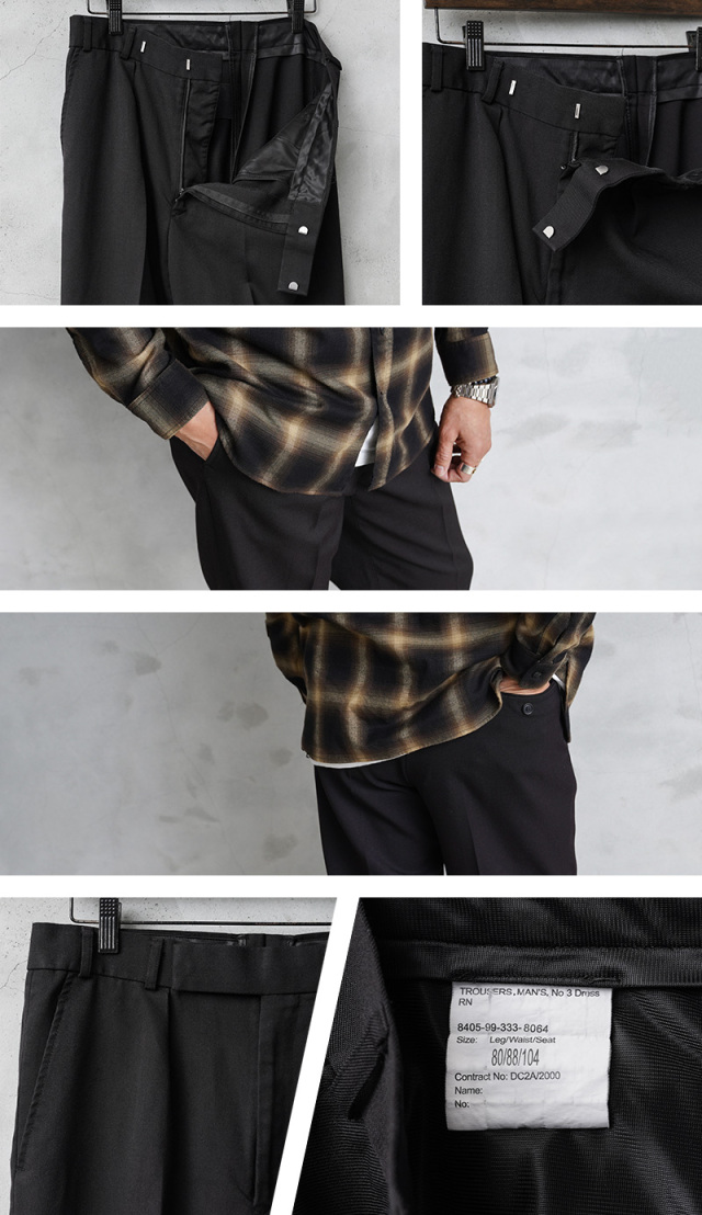 実物 USED イギリス軍 ROYAL NAVY No.3 Dress ウールトラウザーズ