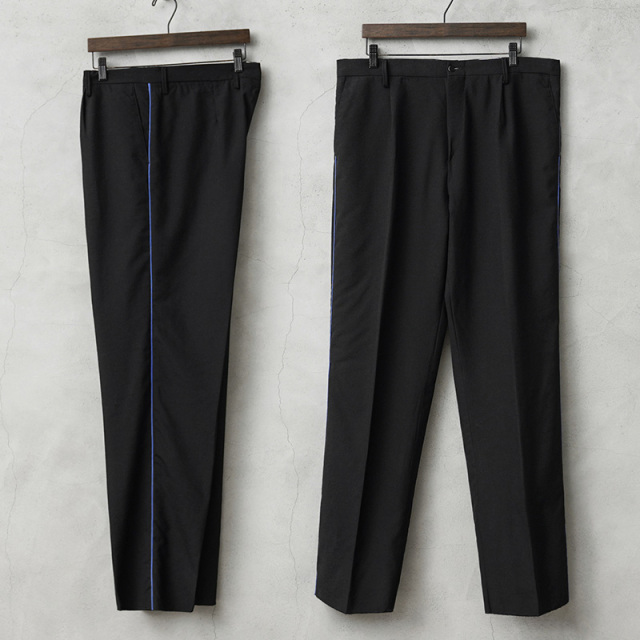 実物 新品 デッドストック イタリア軍 AIR FORCE ブルー サイドライン DRESS トラウザーズ #4 / PURE WOOL