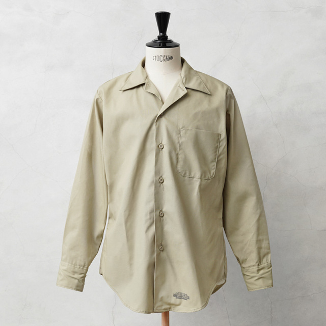 実物 新品 デッドストック 米軍 INSTITUTIONAL（インスティテューショナル）L/S カーキ ワークシャツ