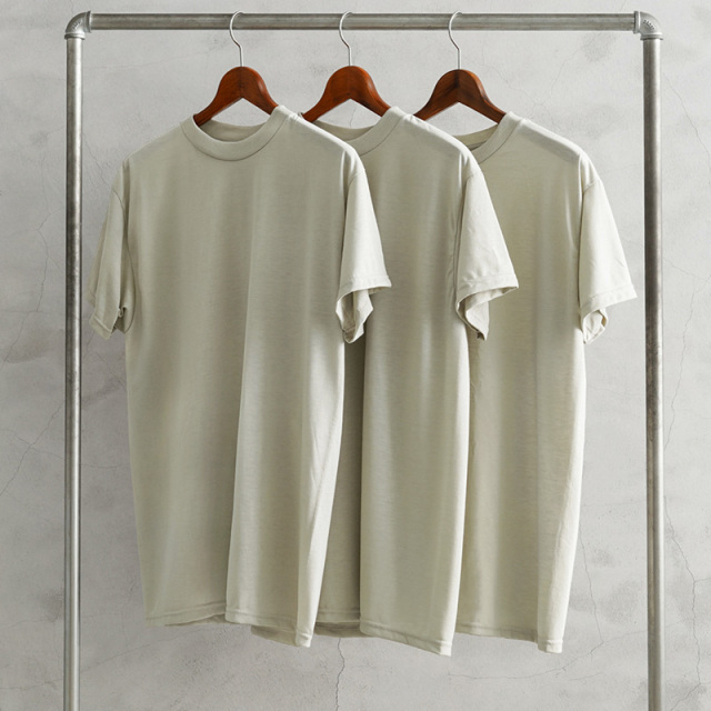 実物 新品 デッドストック 米軍 MOISTURE WICKING Tシャツ SAND 3PACS MADE IN USA