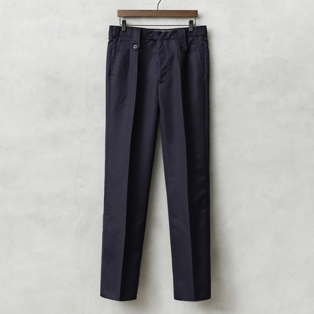 実物 新品 デッドストック フランス軍 T/Rツイル ユーティリティ ツータック トラウザーズ NAVY