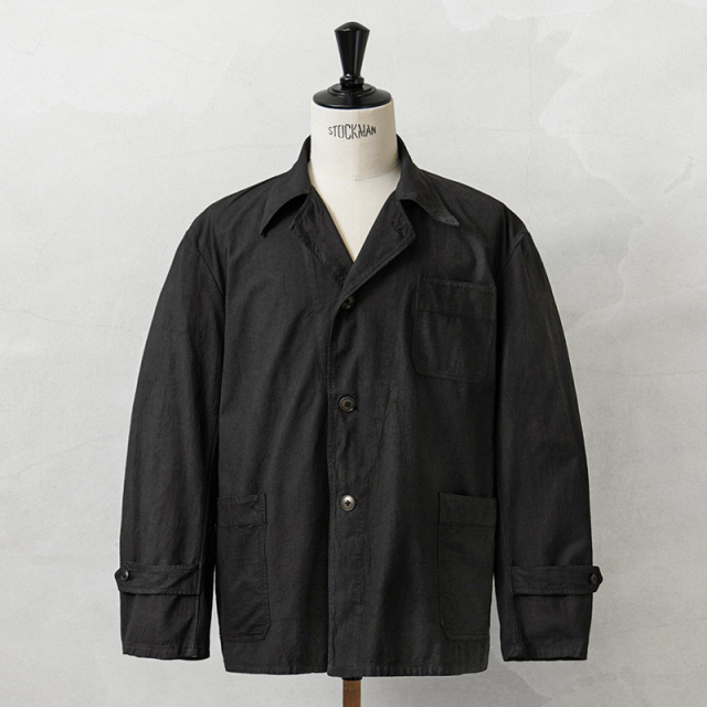 実物 新品 デッドストック ルーマニア軍 ホスピタル ジャケット BLACK染め / シャツジャケット