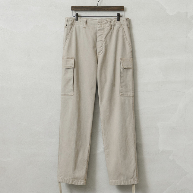実物 USED ドイツ軍 モールスキン カーゴパンツ オフホワイト