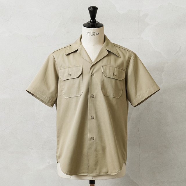 実物 USED 米軍 M-46 ショートスリーブ カーキシャツ ポリコットン