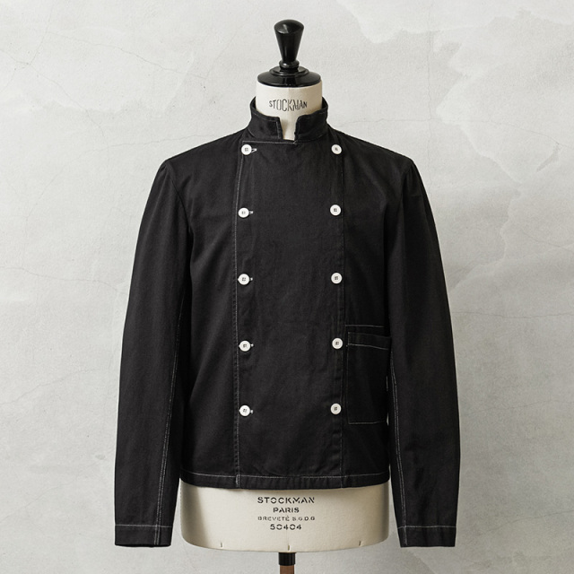 実物 新品 デッドストック スウェーデン軍 コックジャケット BLACK染め