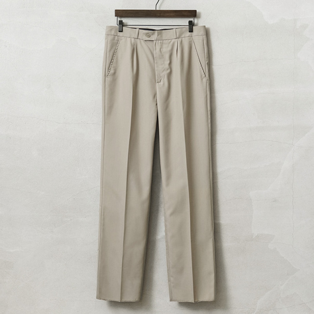 実物 新品 デッドストック フランス軍 T/R ユーティリティ ワンタック トラウザーズ KHAKI