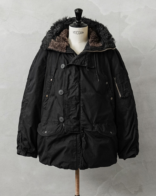 00s 米軍 実物 N-3Bフライトジャケット　貴重なS　USED 希少 実物 USED 米軍 軍物 N-3Bフライトジャケット DEEP BLACK染め