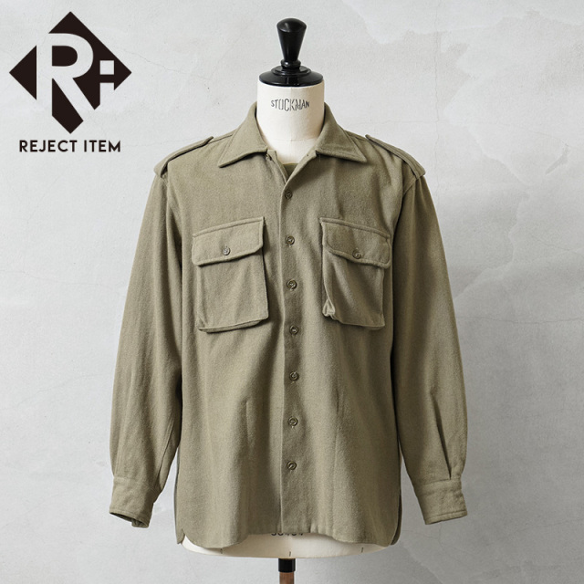 リジェクト 訳あり品 実物 USED イタリア軍 ウール フランネルシャツ