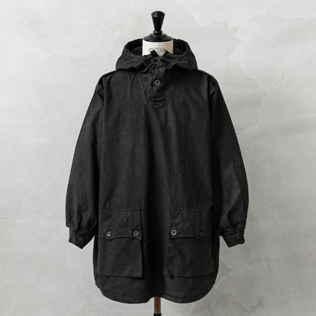 実物 新品 デッドストック スウェーデン軍 M-39 コットン プルオーバー スノーカモパーカー 2ボタン BLACK染め