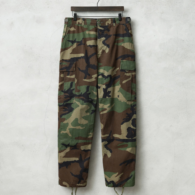 実物 USED 米軍 BDU WOODLAND CAMO カーゴパンツ ノンリップ