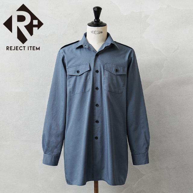 リジェクト 訳あり品 実物 USED イギリス軍 ROYAL AIR FORCE（RAF）ワーキング ドレスシャツ BLUE