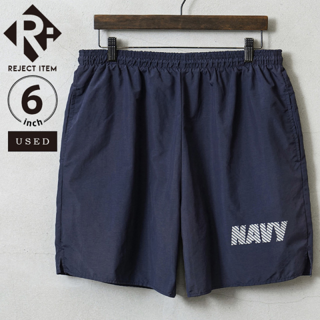 リジェクト 訳あり品 実物 USED 米軍 U.S.NAVY フィジカル トレーニングショーツ 6インチ