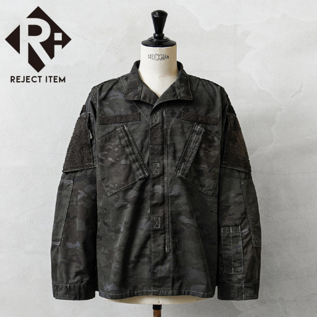 リジェクト 訳あり品 実物 USED 米軍 COMBAT ジャケット OCP スコーピオンW2 コットンナイロン BLACK染め