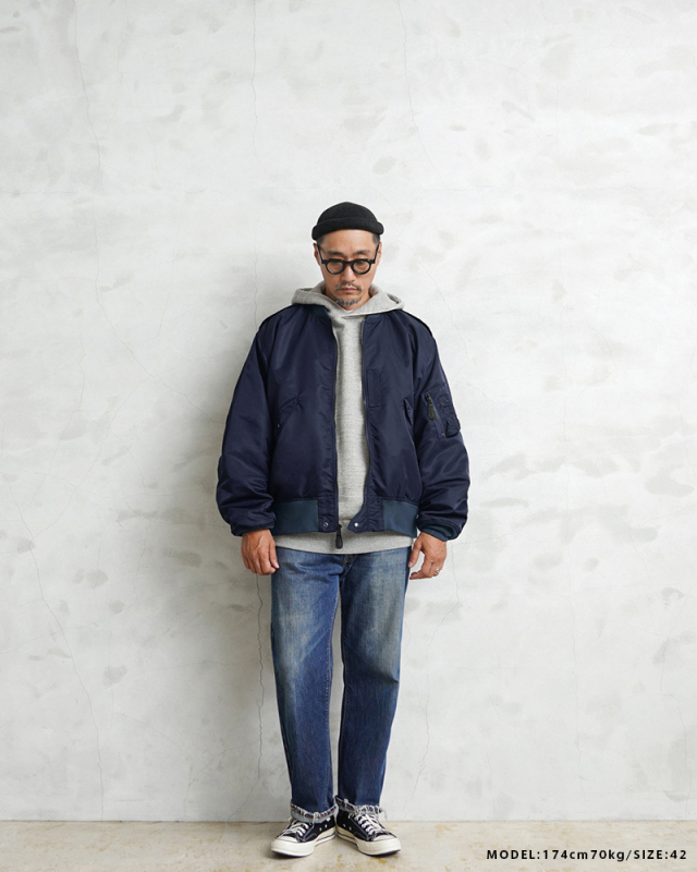 L-2Aフライトジャケット サイズ42 ネイビー CJ042 CORONA・L-2A / ESTER GABARDINE-NAVY – THE CORONA UTILITY