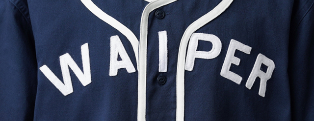 ワイパーWAIPER ベースボールシャツ ネイビー　XL 完売品 WAIPER.inc ワイパーインク BASEBALL SHIRT ベースボールシャツ
