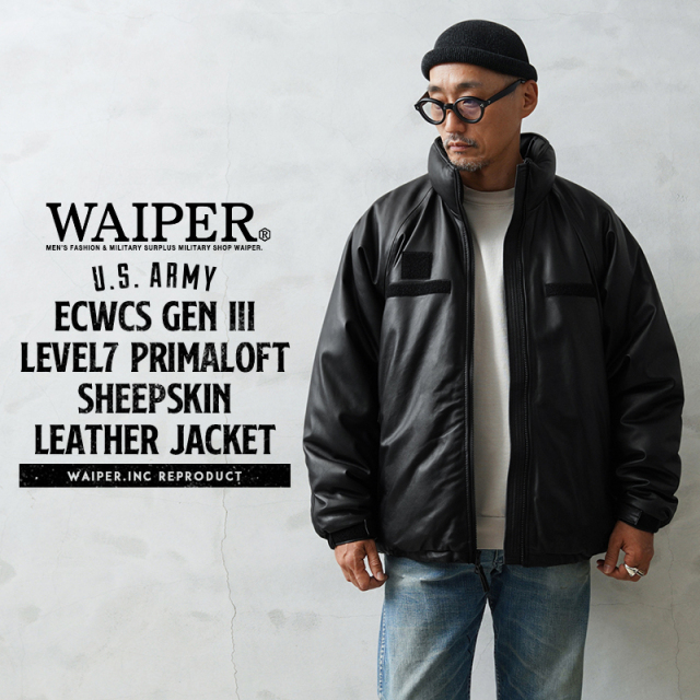 WAIPER.inc 米軍 ECWCS GEN III LEVEL7 PRIMALOFT シープスキン レザージャケット【WP1119】【I】