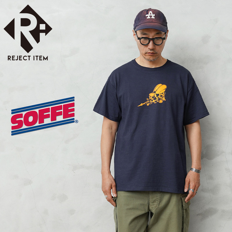リジェクト 訳あり品 デッドストック SOFFE ソフィー M305NS1 U.S.NAVY SEABEES “FIGHTING BEE” Tシャツ ネイビー