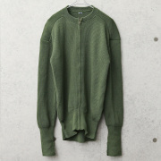 実物 USED スウェーデン軍 ジップアップ ウールセーター
