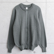 実物 USED チェコ軍 ジップアップ ウールセーター