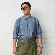 実物 新品 デッドストック チェコ軍 Y型サスペンダー オリーブ