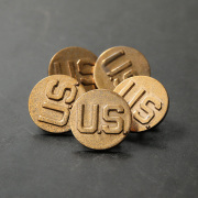 実物 新品 デッドストック 米軍 WW II ヴィンテージ U.S. 襟章 カラーディスク バッジ ROUGH【T】