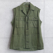 実物 USED オランダ軍 ヘリンボーンツイル（HBT）リメイク フィールド ベスト【T】