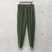 実物 USED スウェーデン軍 PARADE GREEN ウール トラウザーズ ストラップ付き