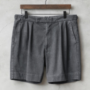 実物 USED イギリス軍 ROYAL NAVY ショートパンツ ウエストバックル GRAY染め