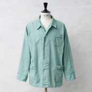 実物 USED ベルギー軍 1960～70’s VINTAGE パジャマシャツ ペールグリーン