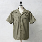 実物 新品 デッドストック ギリシャ軍 ショートスリーブ チノシャツ オリーブ