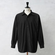 実物 USED スウェーデン軍 M-55 プルオーバーシャツ スクエアカット BLACK染め