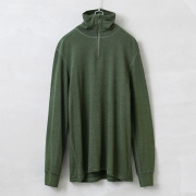 実物 USED オランダ軍 メリノウール ハーフジップ ベースレイヤー アンダーシャツ ダークオリーブ