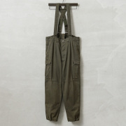 実物 USED オーストリア軍 ダブルニー カーゴパンツ サスペンダー付き