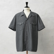 実物 新品 デッドストック フランス軍 MARINE NATIONALE ショートスリーブ シャツ GRAY染め / フランス海軍