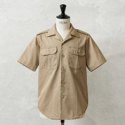実物 USED 米軍 70～80’s ショートスリーブ チノシャツ TAN445