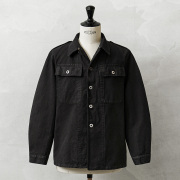 実物 USED スイス軍 前期型 デニム ワークジャケット BLACK染め
