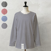実物 新品 デッドストック ロシア軍 ボーダー コットンニット ロングスリーブTシャツ ミディアムウェイト