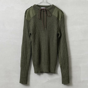 実物 USED イギリス軍 ドローストリングネック コマンドセーター OLIVE