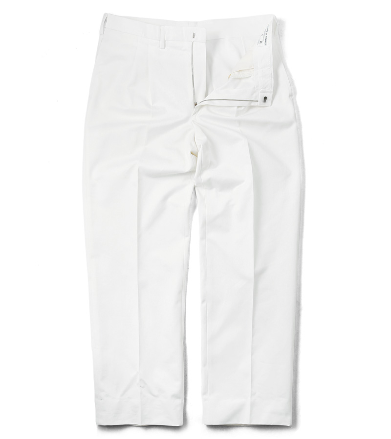 実物 新品 イタリア デッドストック ドレスパンツ ホワイト