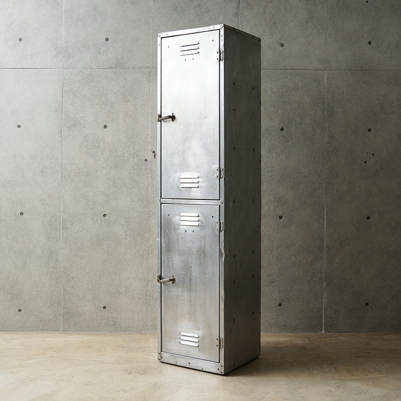 1940s US NAVY ALUMINUM LOCKER 2door US NAVY ヴィンテージ アルミロッカー 2ドア【9】【T】