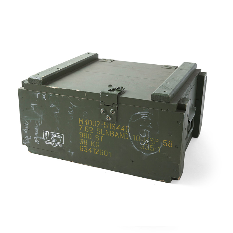 実物 USED スウェーデン軍 アミニッション ウッドボックス メタルハンドル